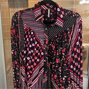 Free people floral button-down top